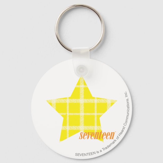 Plaid Yellow 4 Key Ring (Front)