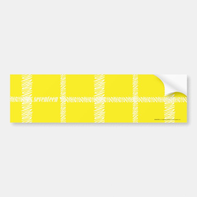 Plaid Yellow Bumper Sticker (Front)