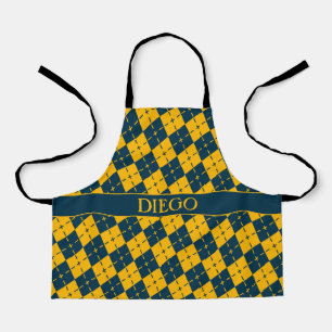 Plaid Yellow Chocolate Minimal Pattern Apron