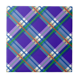 Plaids, Checks, Tartans Blue Tile
