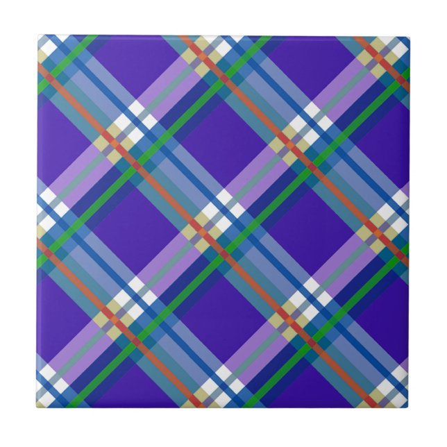 Plaids, Checks, Tartans Blue Tile (Front)
