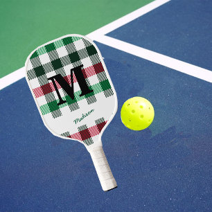 Plaids Preppy Colours Custom Monogram & Name Pickleball Paddle