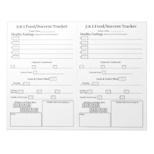 Plain 5 Plus 1 Food Success Tracker Pages Notepad
