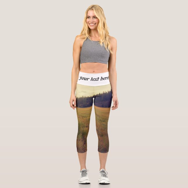 plain and forest capri leggings (Front)