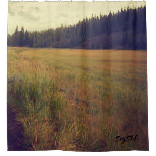 plain and forest shower curtain