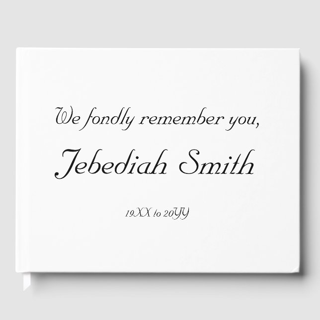 Plain and Minimalist Funeral Guestbook (Front)