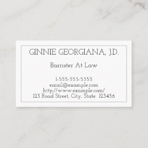 Plain and Modern Barrister At Law Business Card