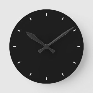 Plain and Simple All-Black Solid Black Wall Clock