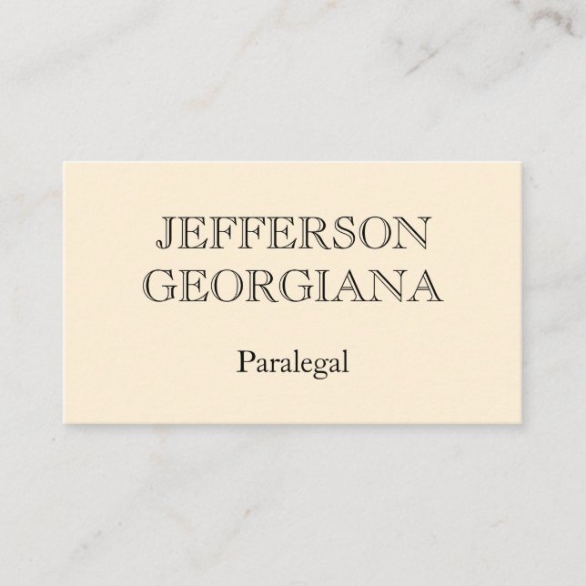 Plain and Simple Paralegal Business Card (Front)