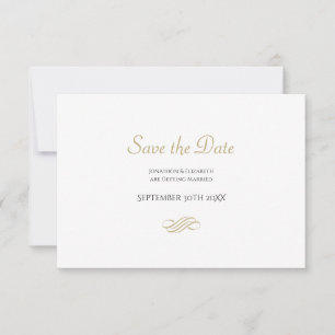 Plain and Simple White Gold Classic Save the Date