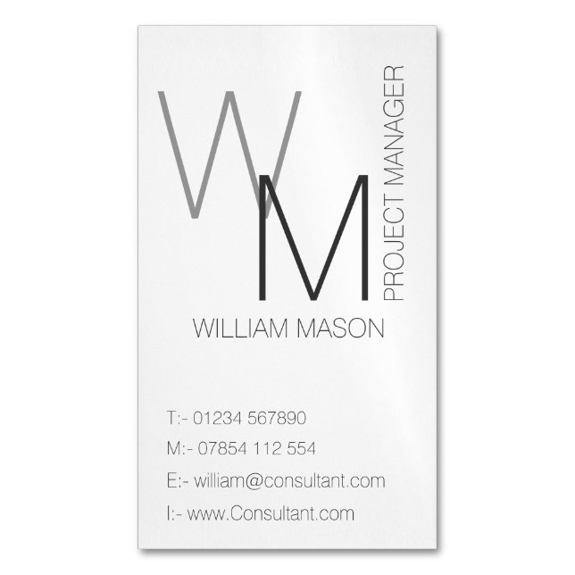 Plain and Simple White Professional Business Card (Front Vertical)