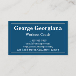 Plain and Simple Workout Coach Business Card