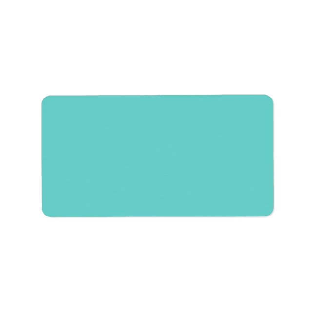 Plain aqua turquoise blue solid background blank label (Front)