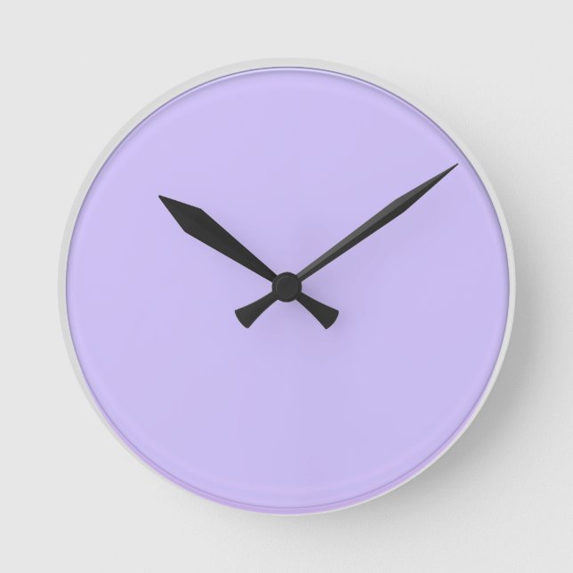Plain Artistic Pink Purple : Add text or image Round Clock (Front)
