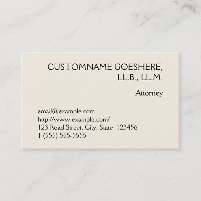 Plain Attorney Business Card (Front)