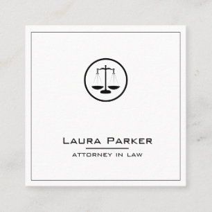Plain Attorney Law Profession Classic Scale Simple Square Business Card