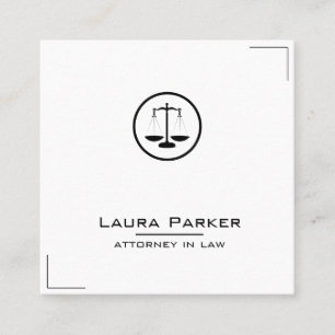 Plain Attorney Law Profession Classic Scale Simple Square Business Card