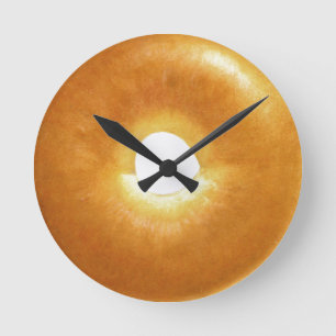 Plain Bagel Round Wall Clock