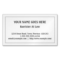 Plain Barrister At Law Magnetic Business Card