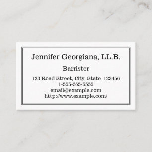 Plain Barrister Business Card