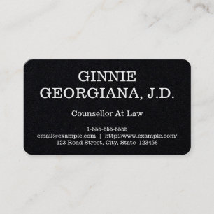 Plain & Basic Counsellor At Law Business Card