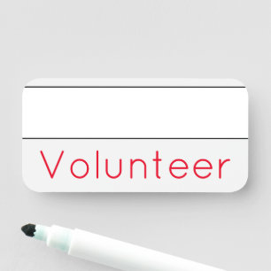 Plain, Basic "Volunteer" Name Tag
