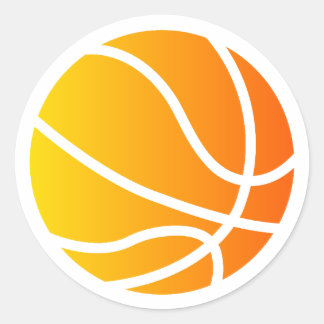 plain basketball classic round sticker