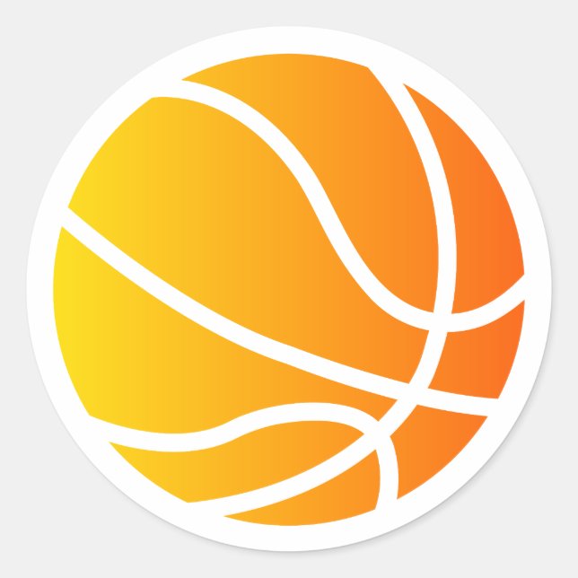 plain basketball  classic round sticker (Front)