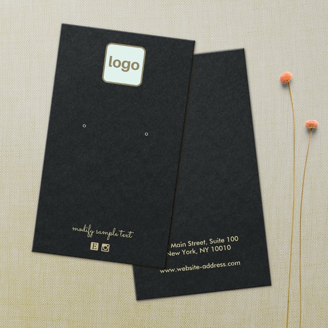 Plain Black  Add Your Logo Earring Display (Creator Uploaded)