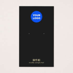 Plain Black Add Your Logo Earring Display Card