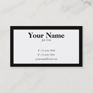 Plain Black and White Business Card