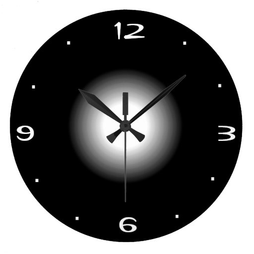 Image of Plain Black and White >Kitchen Clock