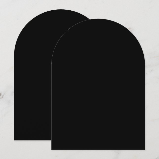 Plain Black Arch Style Blank Wedding Invitation (Front/Back)