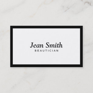 Plain Black Border Beautician Business Card