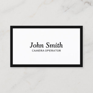 Plain Black Border Camera Operator Business Card