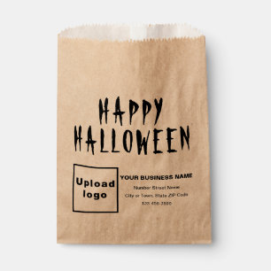Plain Black Colour Texts Halloween Business Brown Favour Bags