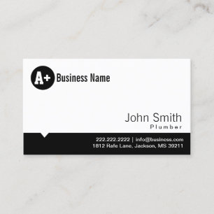 Plain Black Dot Plumber Business Card