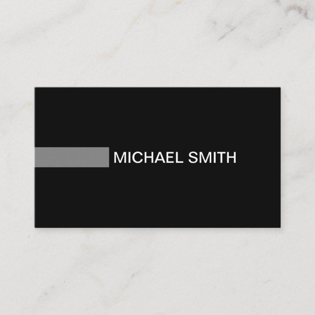 Plain Black Elegant Modern Grey Business Card (Front)