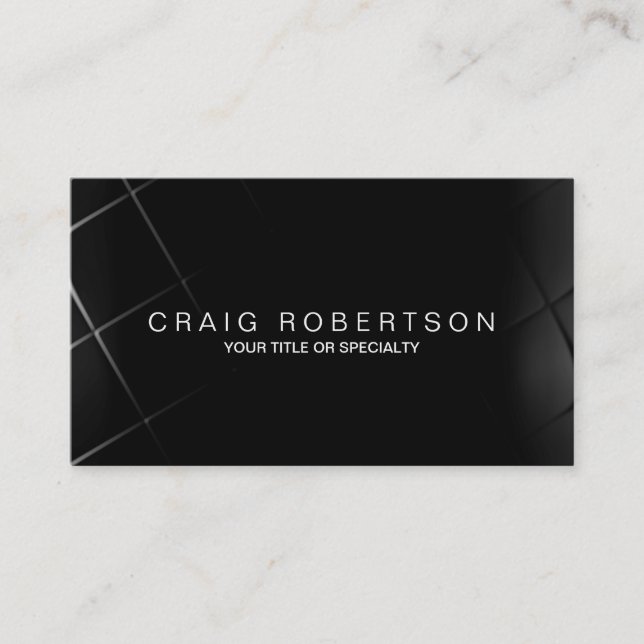 Plain Black Grey Business Card (Front)