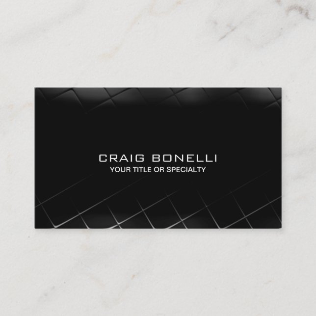 Plain Black Grey Business Card (Front)