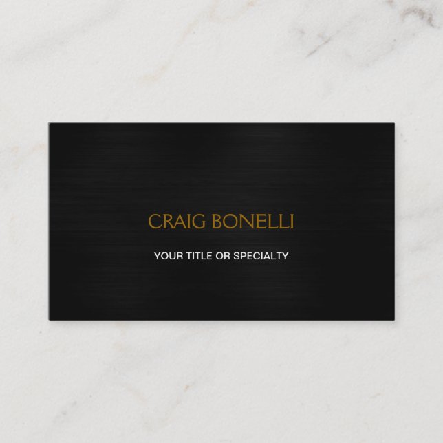 Plain Black Grey Business Card (Front)