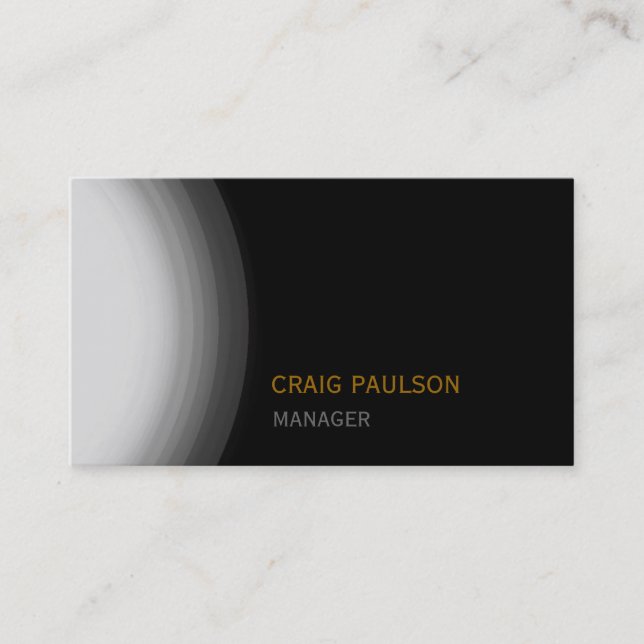 Plain Black Grey Manager Business Card (Front)