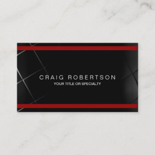 Plain Black Grey Orange Stripes Business Card