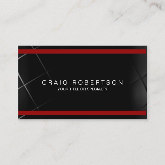 Plain Black Grey Orange Stripes Business Card (Front)