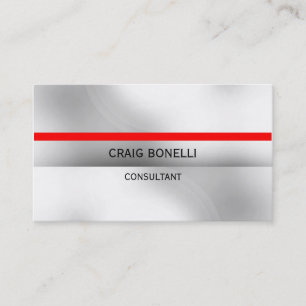 Plain Black Grey Red White Stripe Business Card