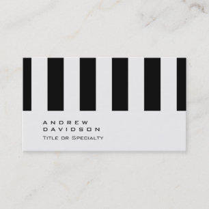 Plain Black Grey Striped Pattern Business Card