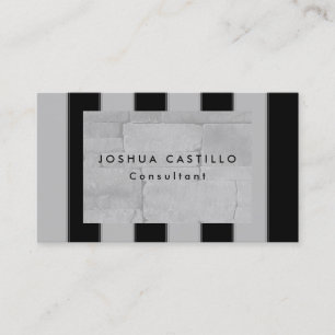Plain Black Grey Striped Wall Professional Business Card