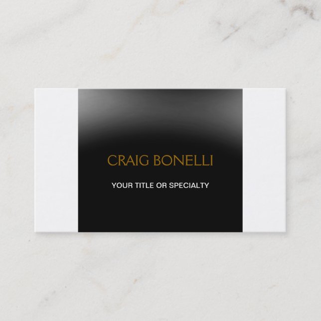 Plain Black Grey White Stripe Business Card (Front)