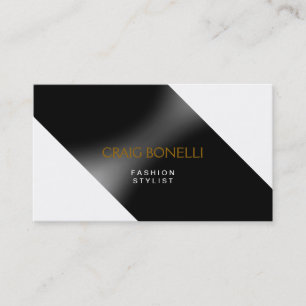 Plain Black Grey White Stripe Business Card