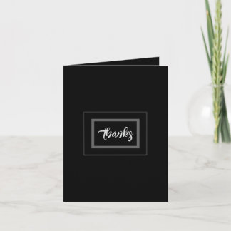 Plain Black Groomsman Wedding Thank You Note Card